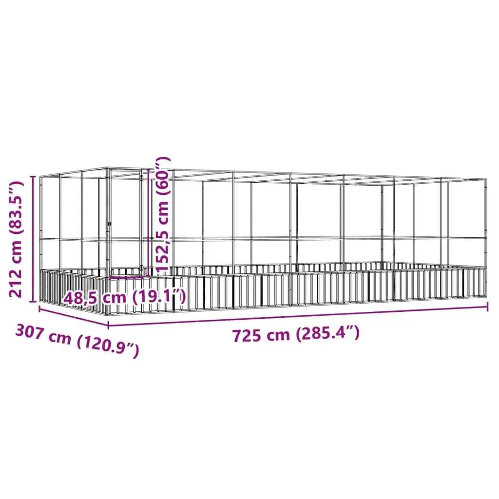 Bird Aviary Galvanised Steel Large Outdoor Silver