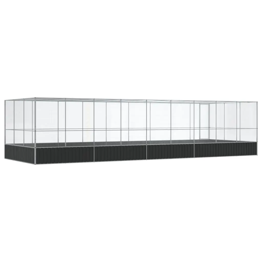 Aviary Steel Mesh Bird Cage Outdoor Enclosure Large Silver