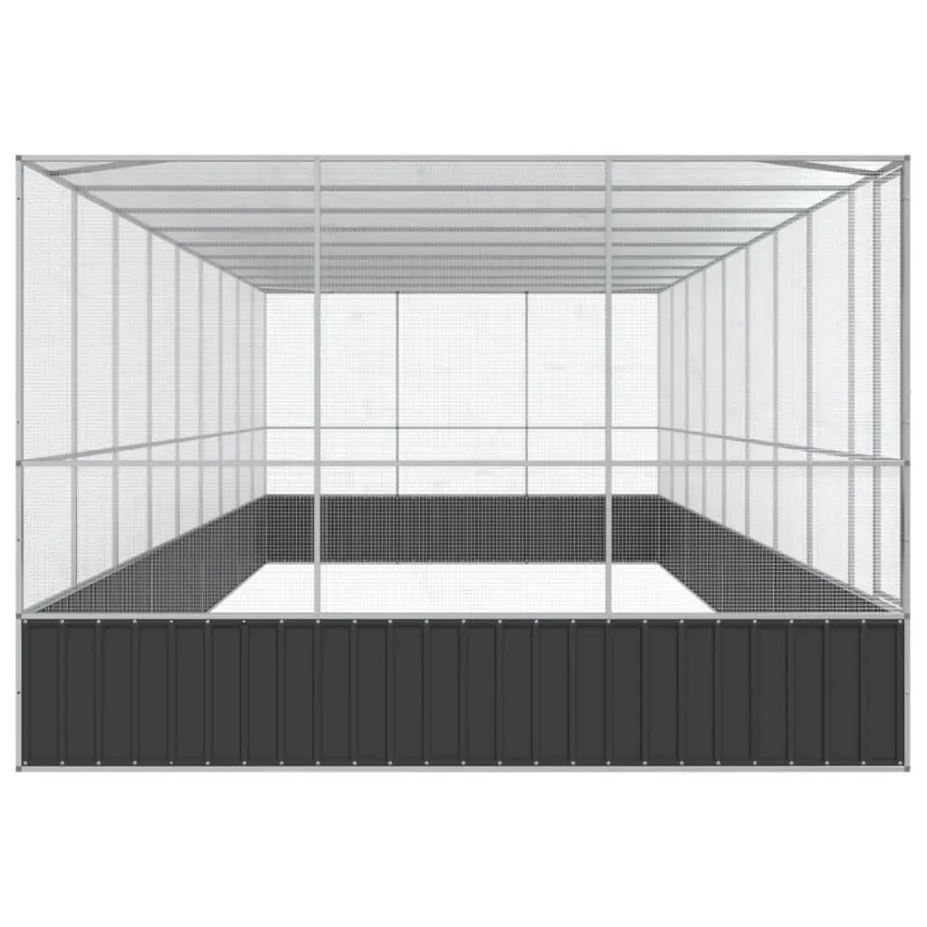 Aviary Steel Mesh Bird Cage Outdoor Enclosure Large Silver
