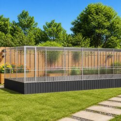 Durable Silver Aviary with Extension for Birds 1139x307x212cm