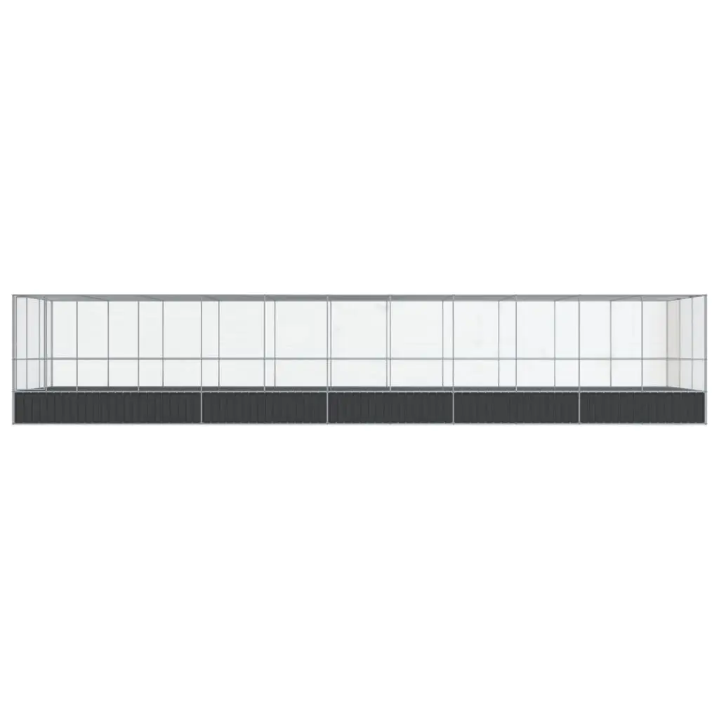 Aviary Steel Frame Mesh Bird Cage Silver 1139x307x212cm