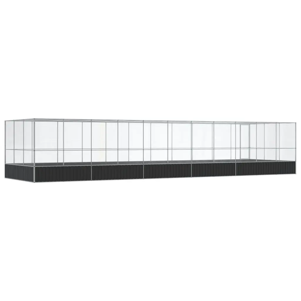 Aviary Steel Frame Mesh Bird Cage Silver 1139x307x212cm