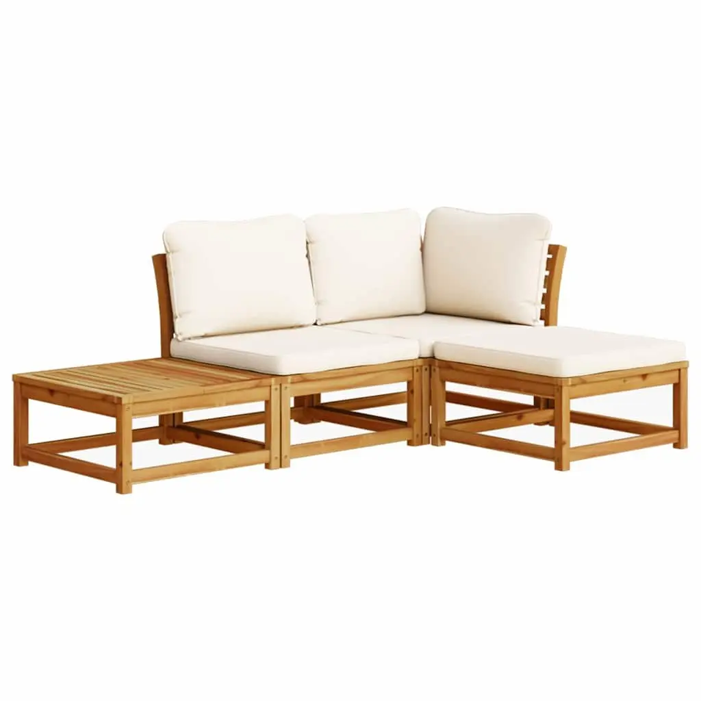 4 Piece Outdoor Sectional Sofa Set with Cushions