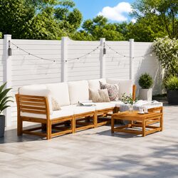 6-Piece Outdoor Sectional Sofa Set in Brown