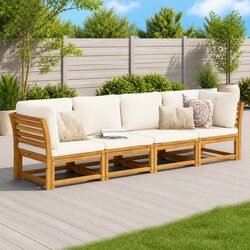 Elegant 4-Piece Garden Lounge Set with Acacia Wood