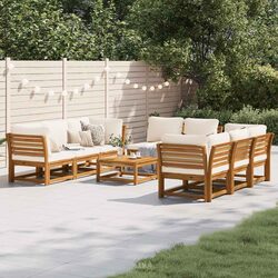 9 Piece Outdoor Sectional Sofa Set with Cushions