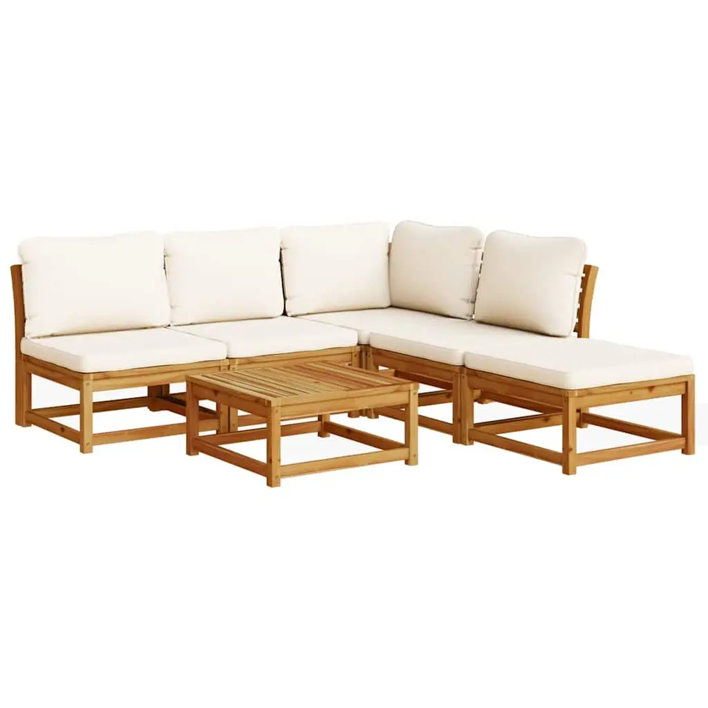 6 Piece Outdoor Sectional Sofa with Cushions