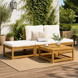 Elegant 4-Piece Brown Outdoor Sectional Sofa Lounge Set