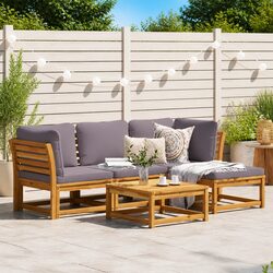 Elegant 5 Piece Outdoor Sectional Sofa Set with Cushions