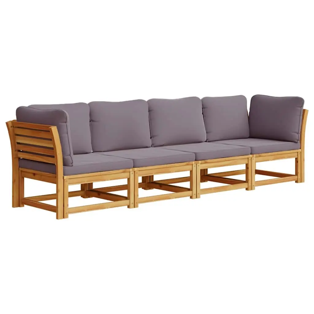 4 Piece Outdoor Sectional Sofa Set with Cushions