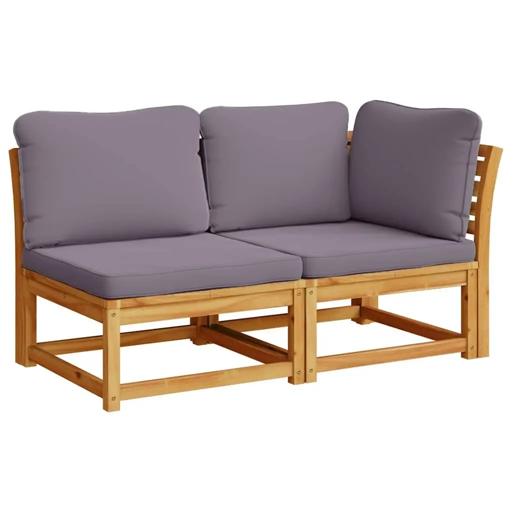 Garden Lounge Set 7 Piece Outdoor Sectional Sofa with Cushions Solid Wood