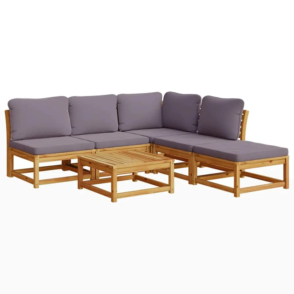 6-Piece Outdoor Sectional Sofa Set with Cushions