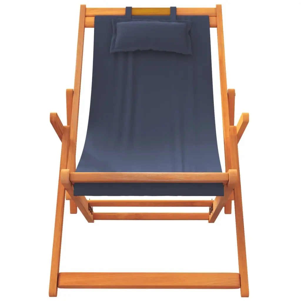 Folding Beach Chairs 2 pcs Blue Outdoor Seating