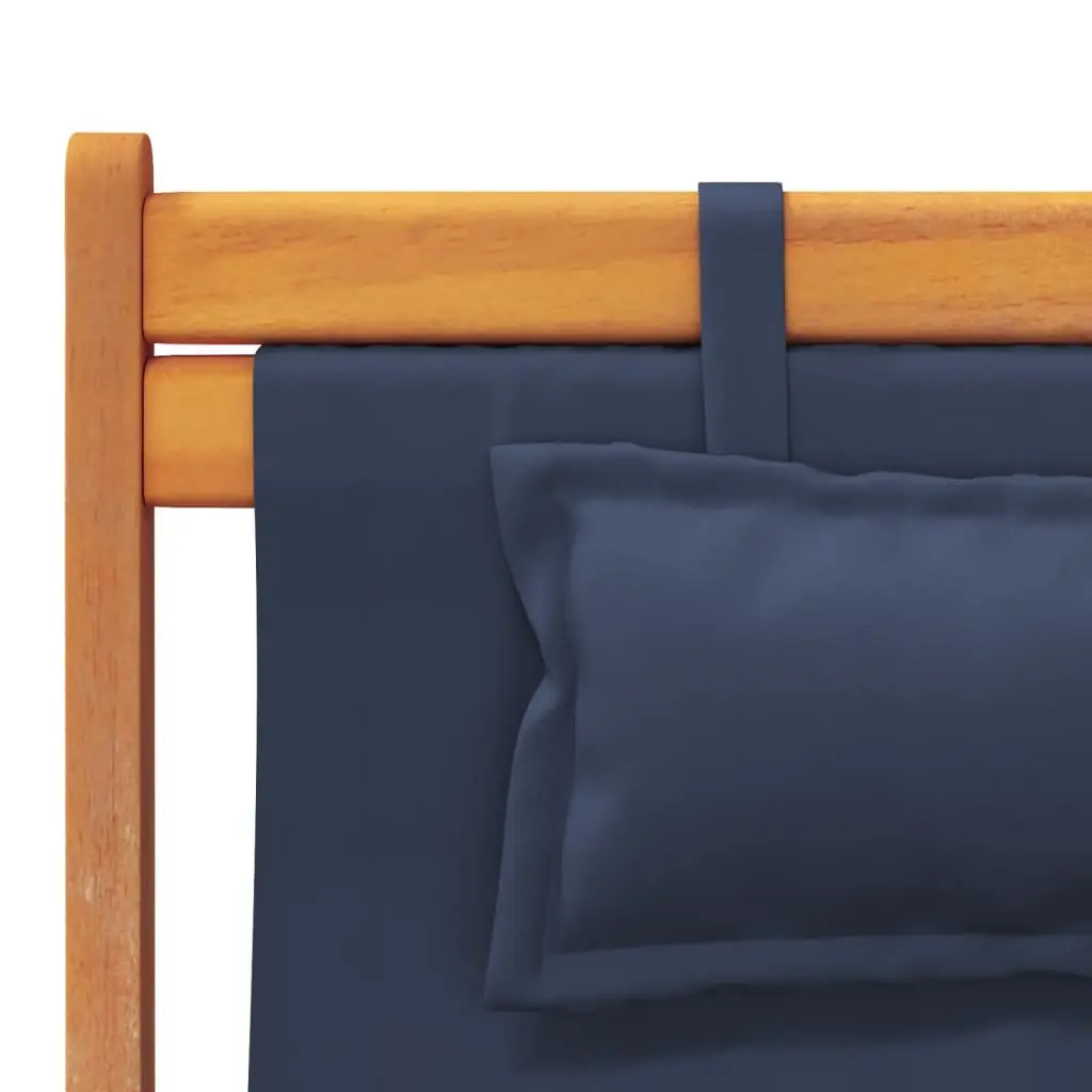 Folding Beach Chairs 2 pcs Blue Outdoor Seating