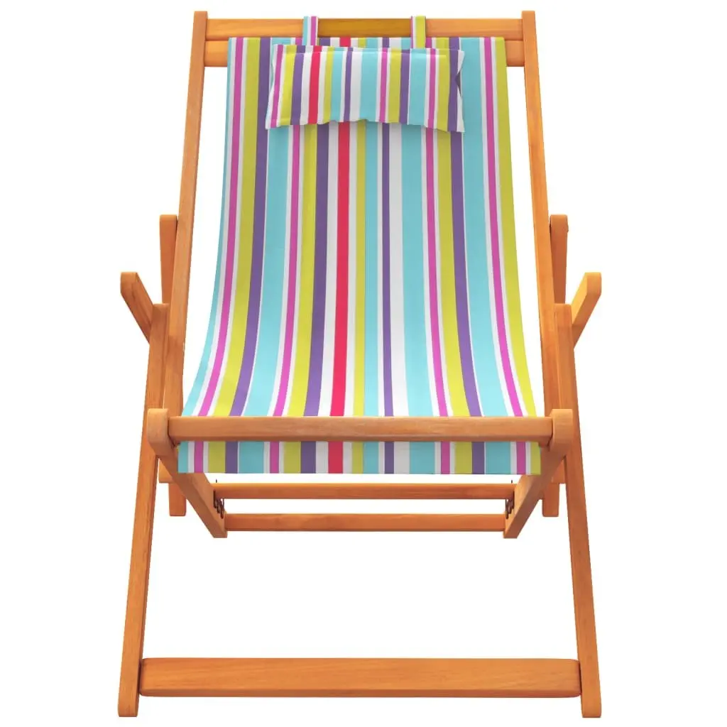 Multicolour Reclining Folding Beach Chairs Set of 2