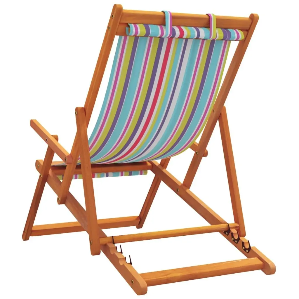 Multicolour Reclining Folding Beach Chairs Set of 2