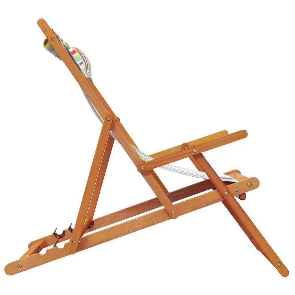 Multicolour Reclining Folding Beach Chairs Set of 2