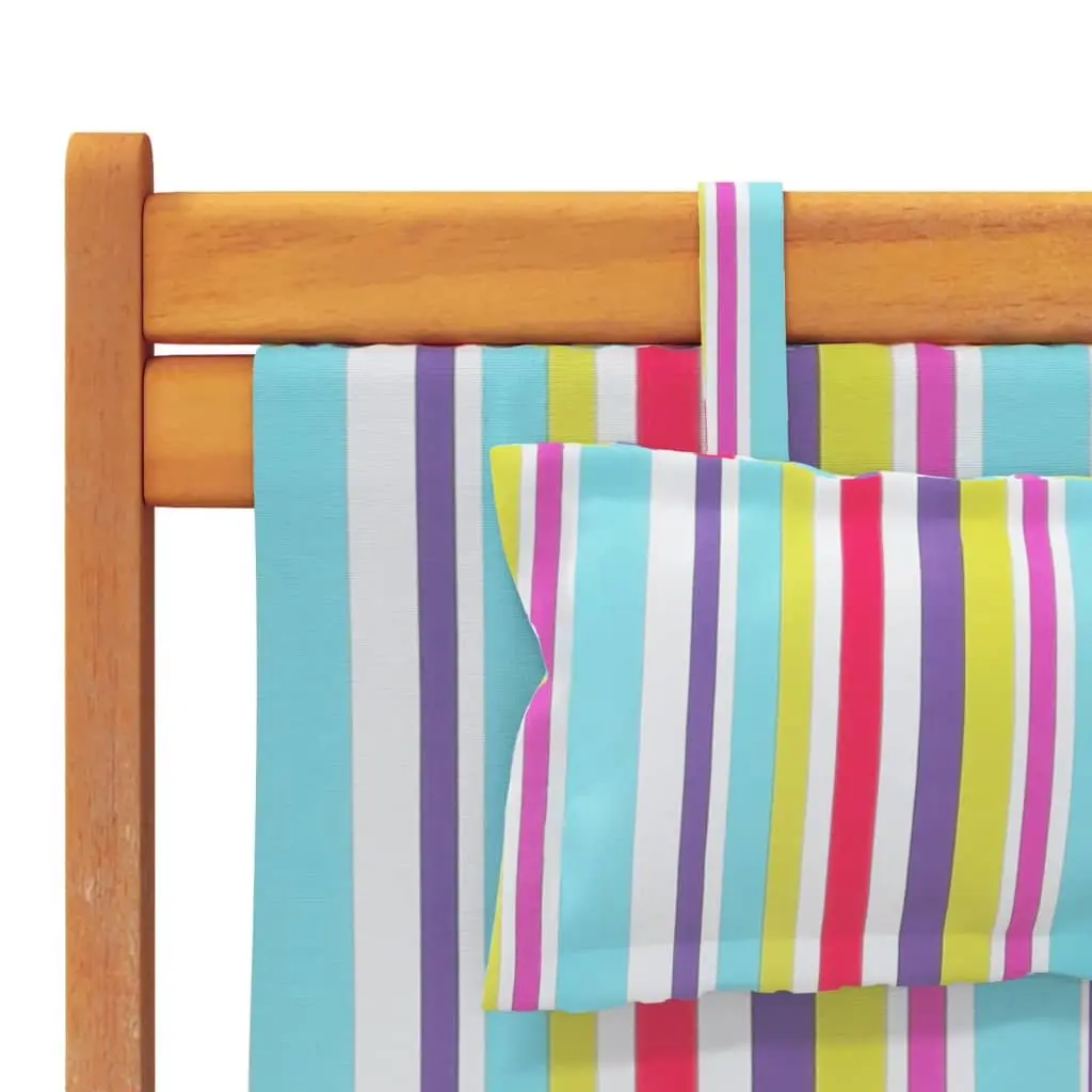 Multicolour Reclining Folding Beach Chairs Set of 2