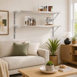 Stainless Steel Floating Wall Shelves - Set of 2