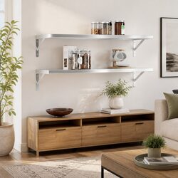 Stainless Steel Wall Shelves 100x30 cm – 2 pcs