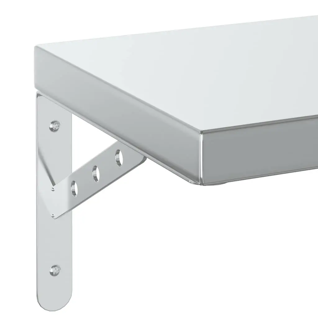 Silver Wall Shelves 2 pcs 100x23.5 cm Floating Storage