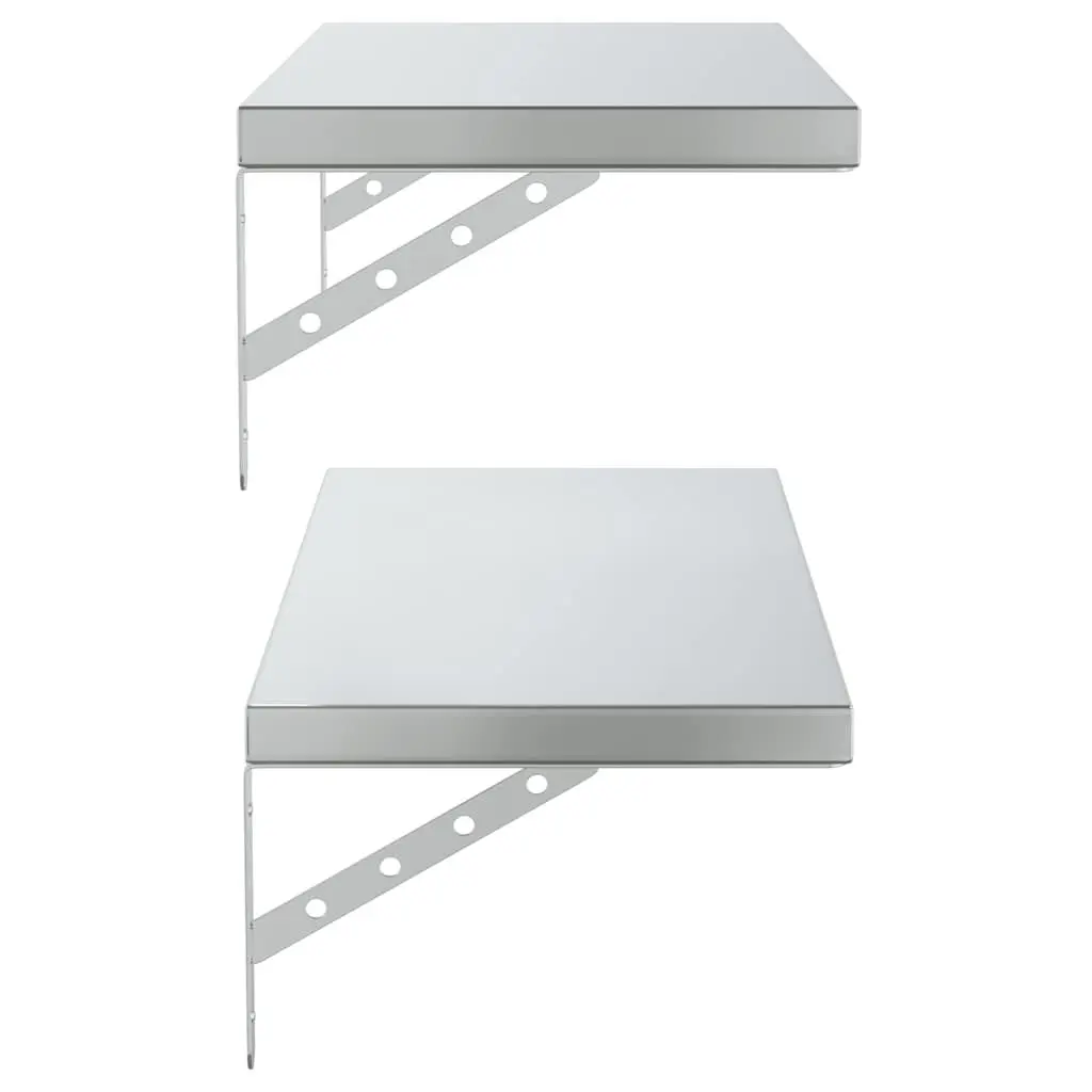 Wall Shelves Stainless Steel 75x30 cm Silver 2 Piece