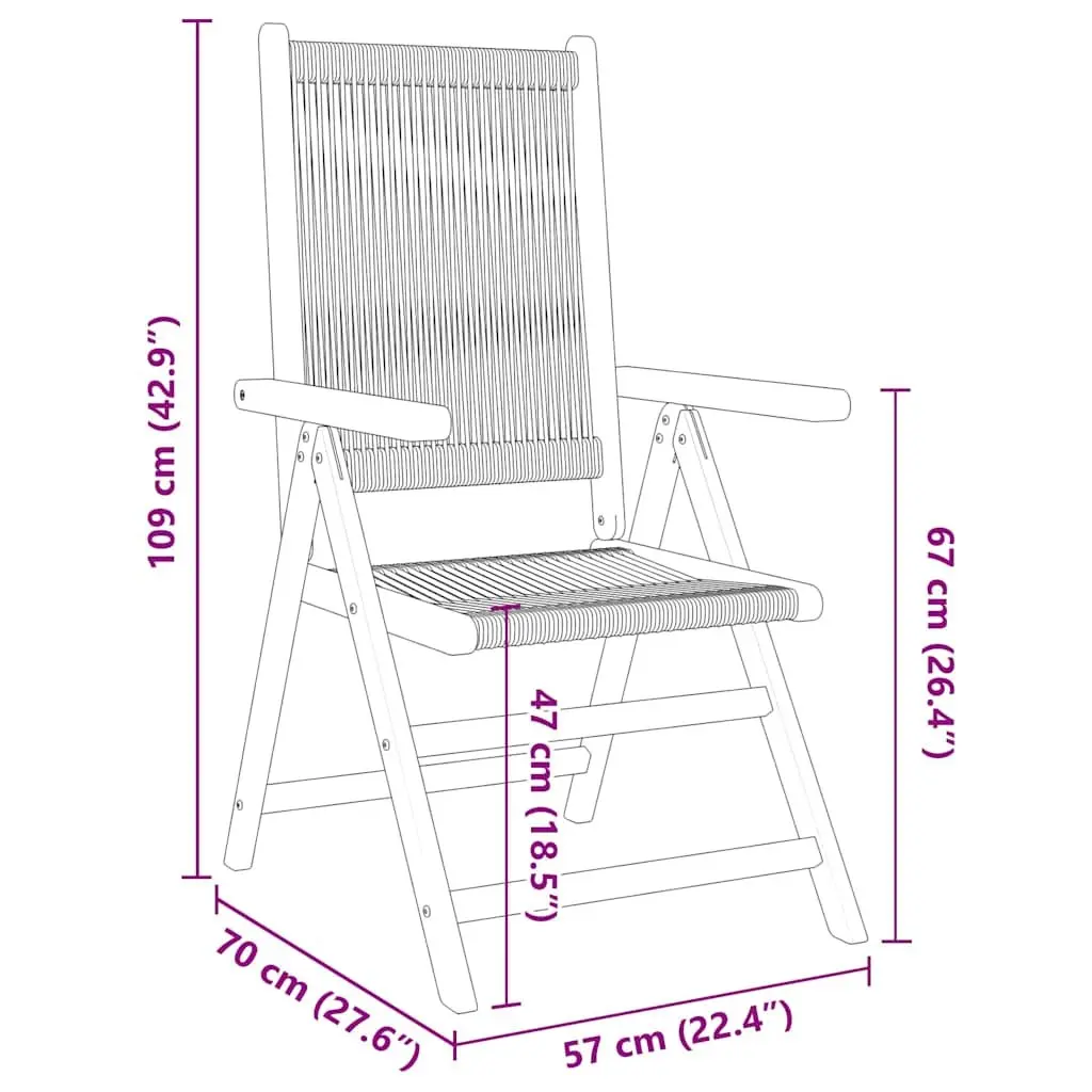 4-Piece Beige Foldable Patio Seating Set with Reclining Chairs