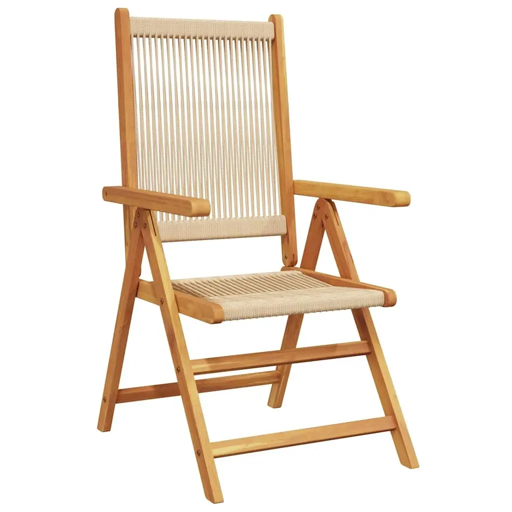 4-Piece Beige Foldable Patio Seating Set with Reclining Chairs