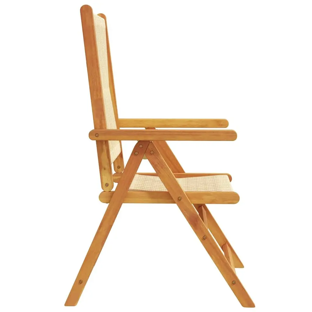 4-Piece Beige Foldable Patio Seating Set with Reclining Chairs