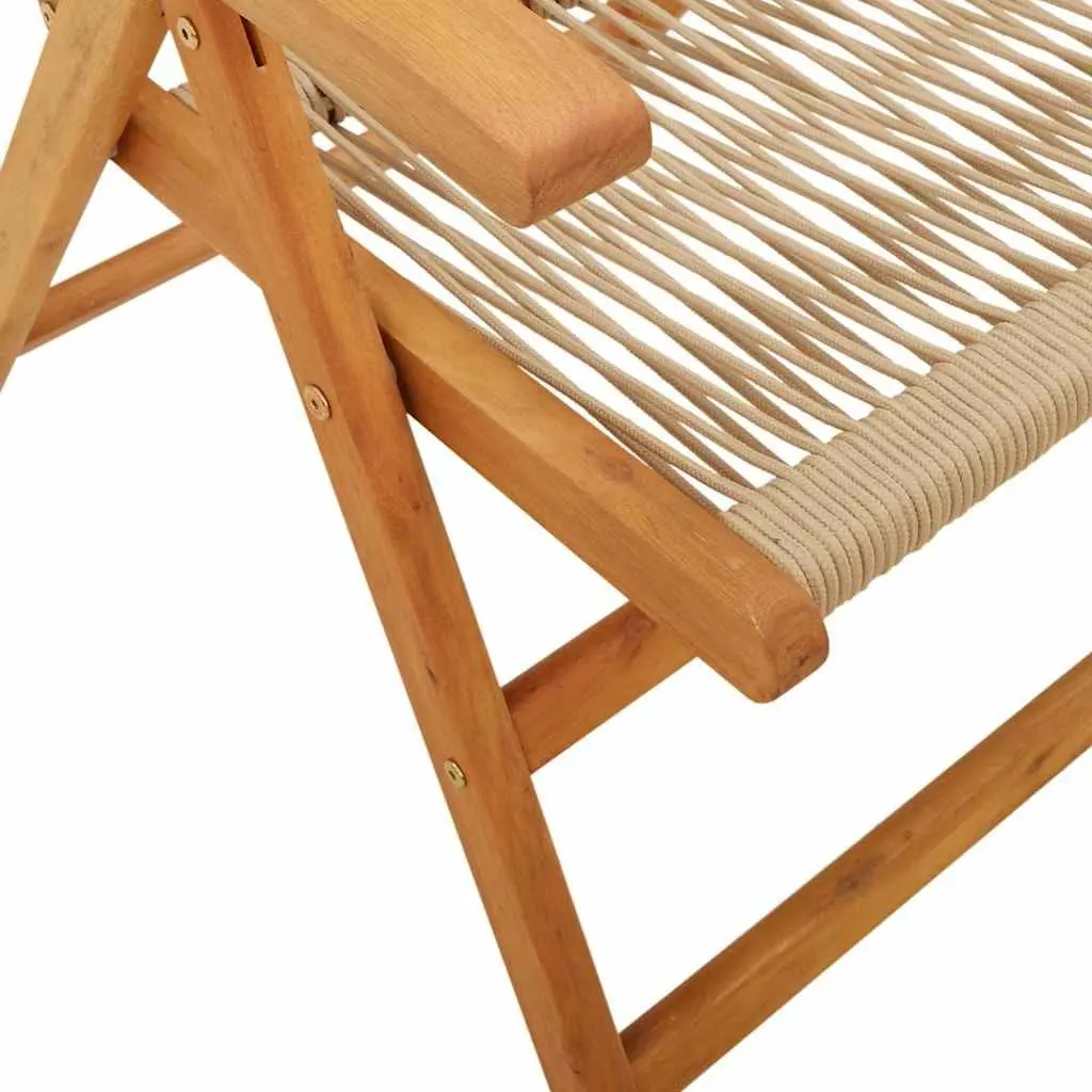 4-Piece Beige Foldable Patio Seating Set with Reclining Chairs