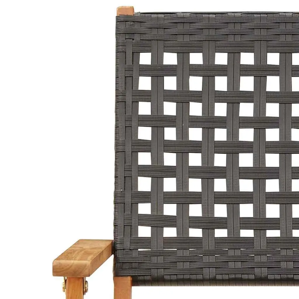 Folding Chairs 6 pcs Black Poly Rattan Outdoor Garden Patio Balcony Seating