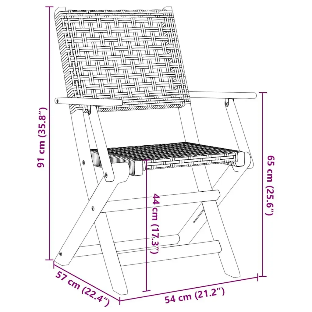 Beige Folding Garden Chairs 4 pcs with Solid Wood Frame
