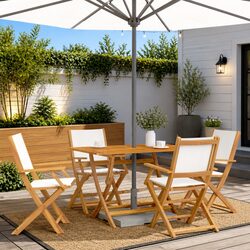 4-Piece Folding Garden Chairs Set for Outdoor Comfort
