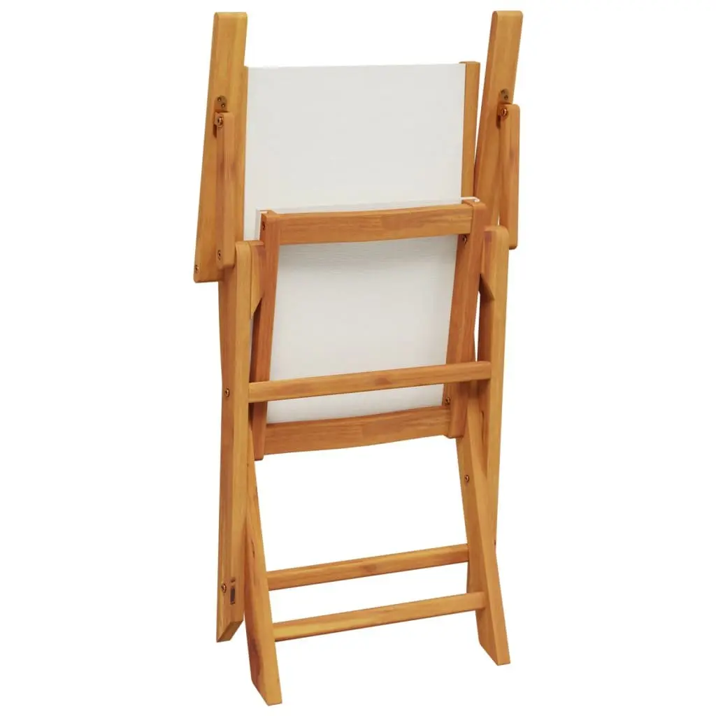 White Fabric Folding Garden Chairs Set of 6