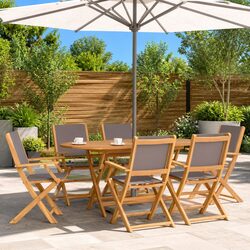 Durable Folding Garden Chairs Set of 6 Anthracite