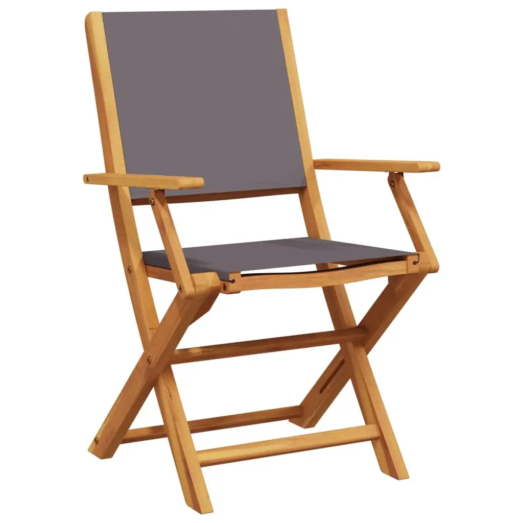 Set of 8 Anthracite Folding Garden Chairs for Outdoor Use