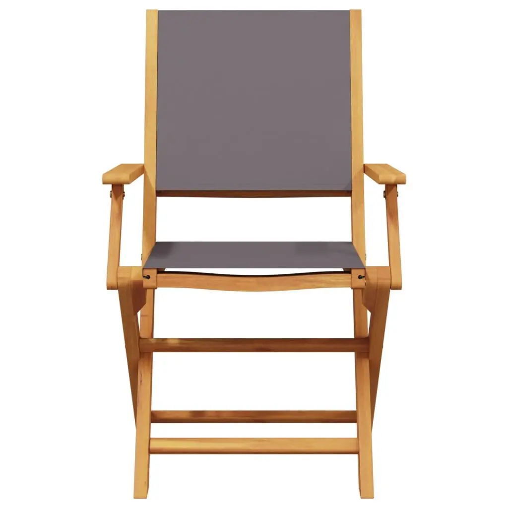 Set of 8 Anthracite Folding Garden Chairs for Outdoor Use
