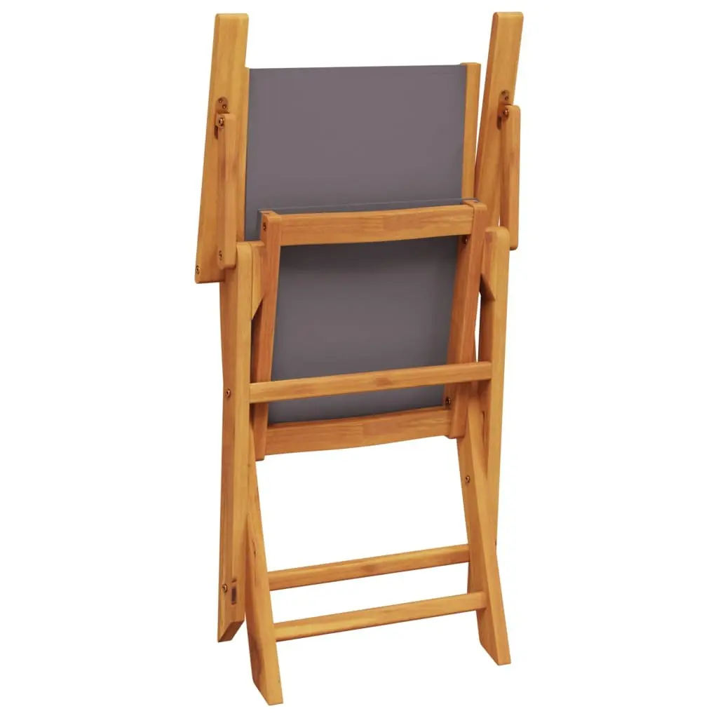 Set of 8 Anthracite Folding Garden Chairs for Outdoor Use