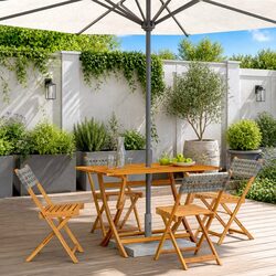 Durable Outdoor Folding Garden Chairs Set of 4 Grey