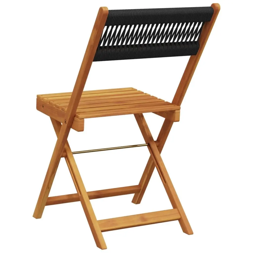 4-Piece Folding Garden Chairs Set in Black