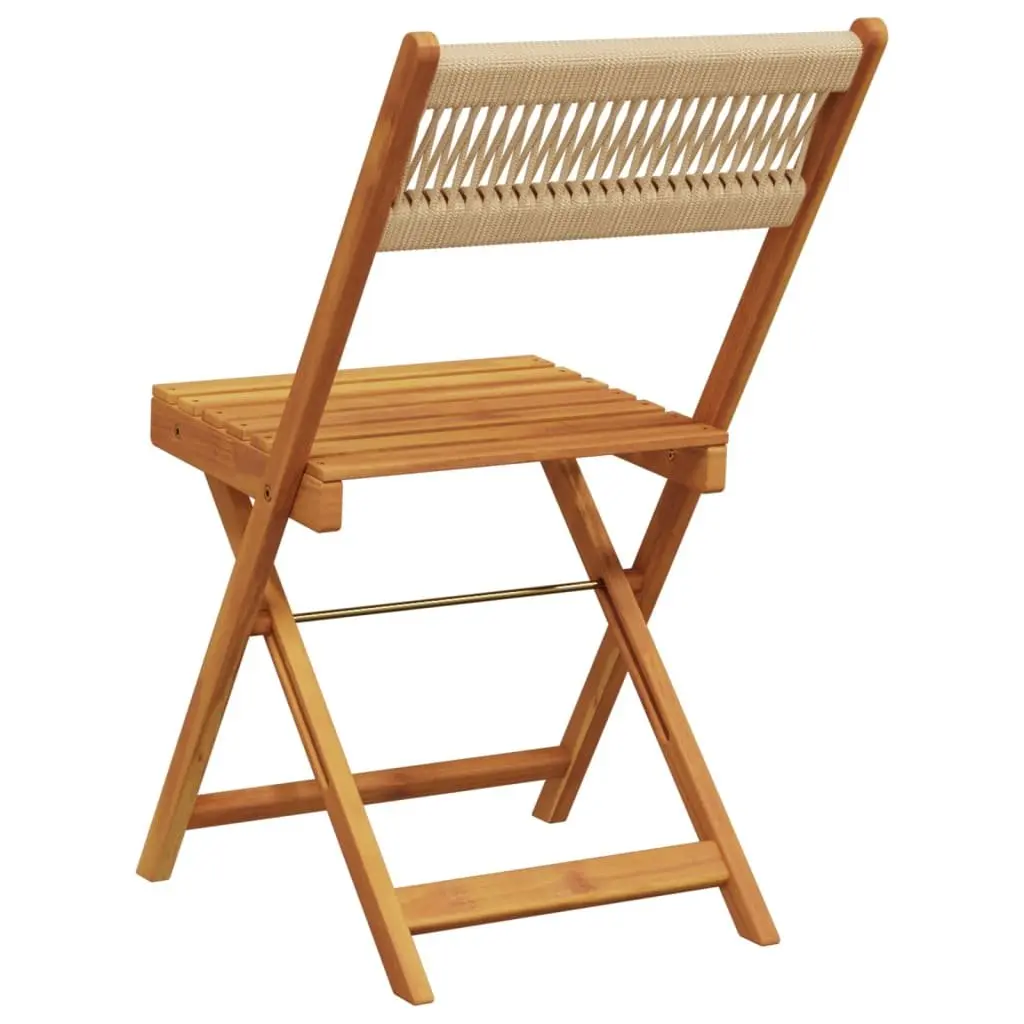 Folding Garden Chairs 4 pcs Beige Outdoor Seating Portable Patio Furniture Set