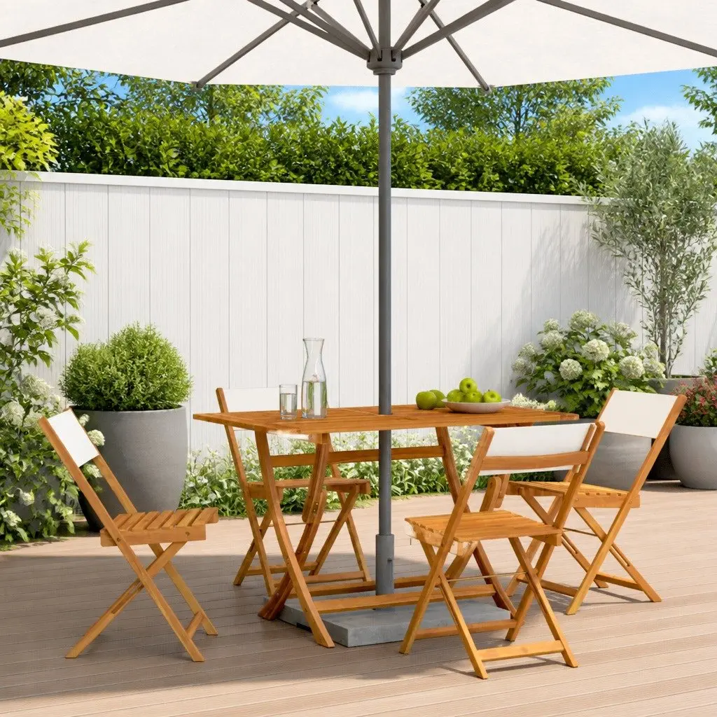 Set of 4 Cream White Folding Garden Chairs