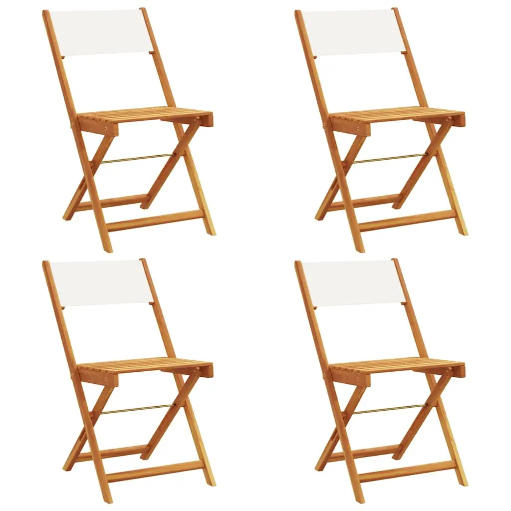 Set of 4 Cream White Folding Garden Chairs