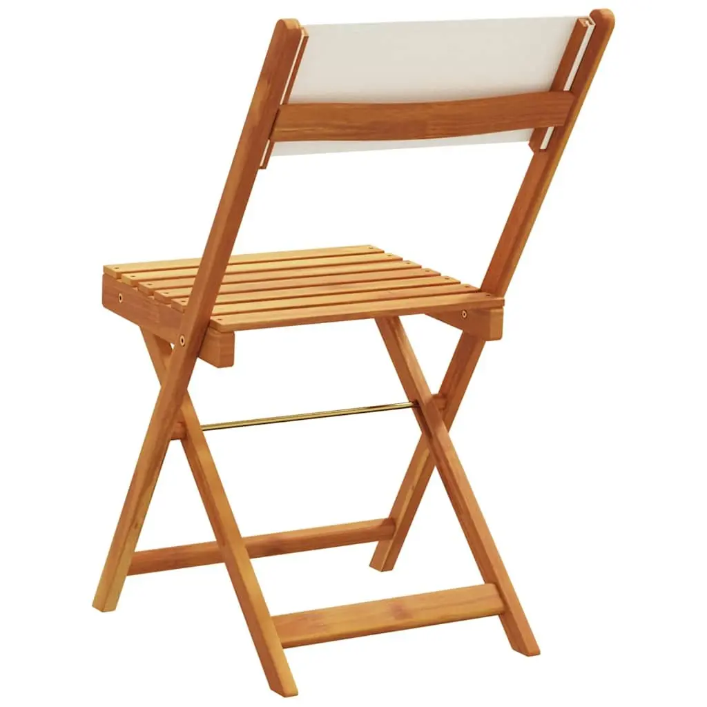Set of 4 Cream White Folding Garden Chairs