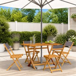 Set of 4 Durable Folding Garden Chairs in Anthracite