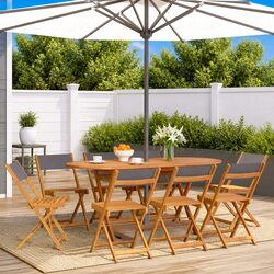 8-Piece Folding Garden Chairs Set in Anthracite