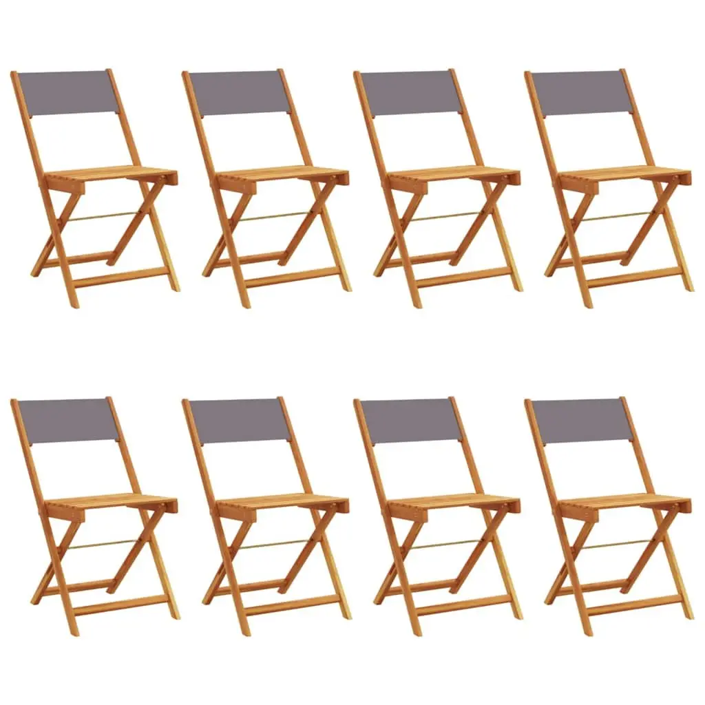 8-Piece Folding Garden Chairs Set in Anthracite