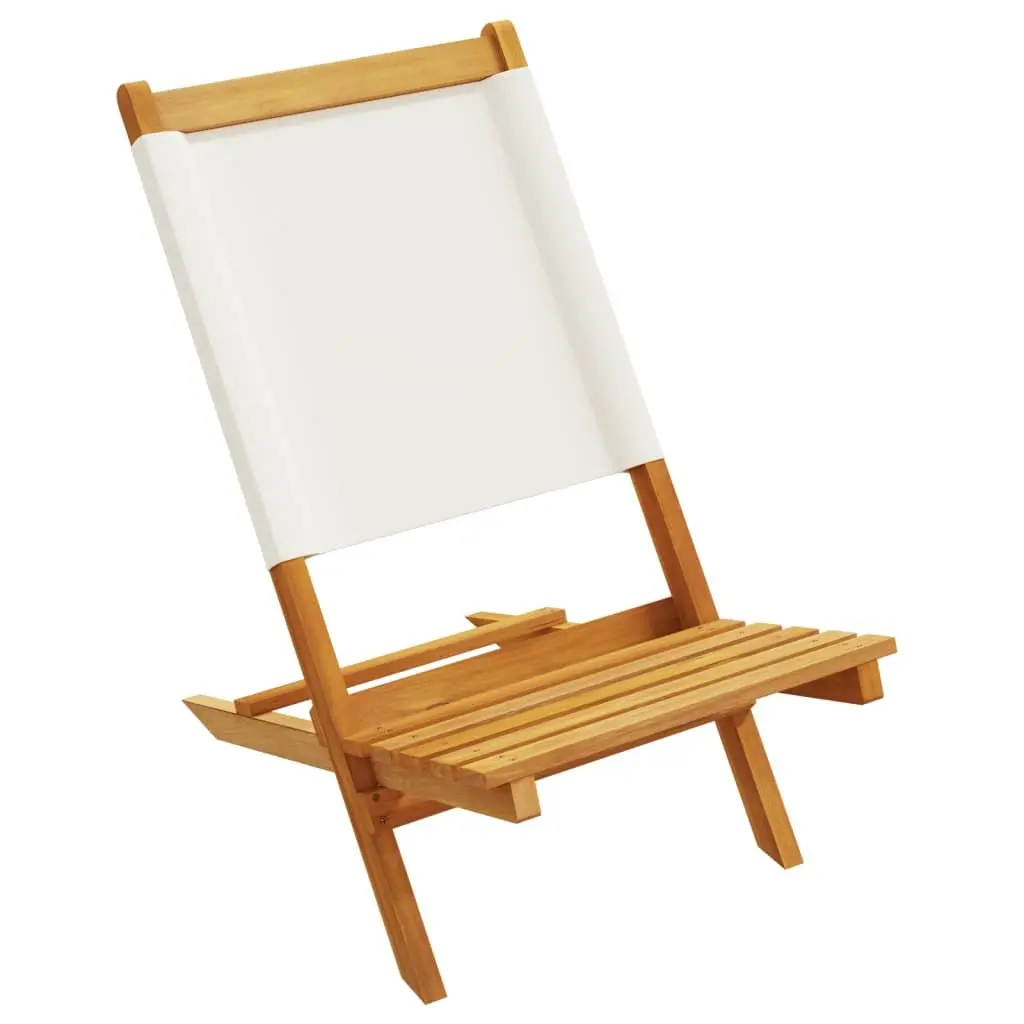 Set of 4 Cream White Folding Garden Chairs