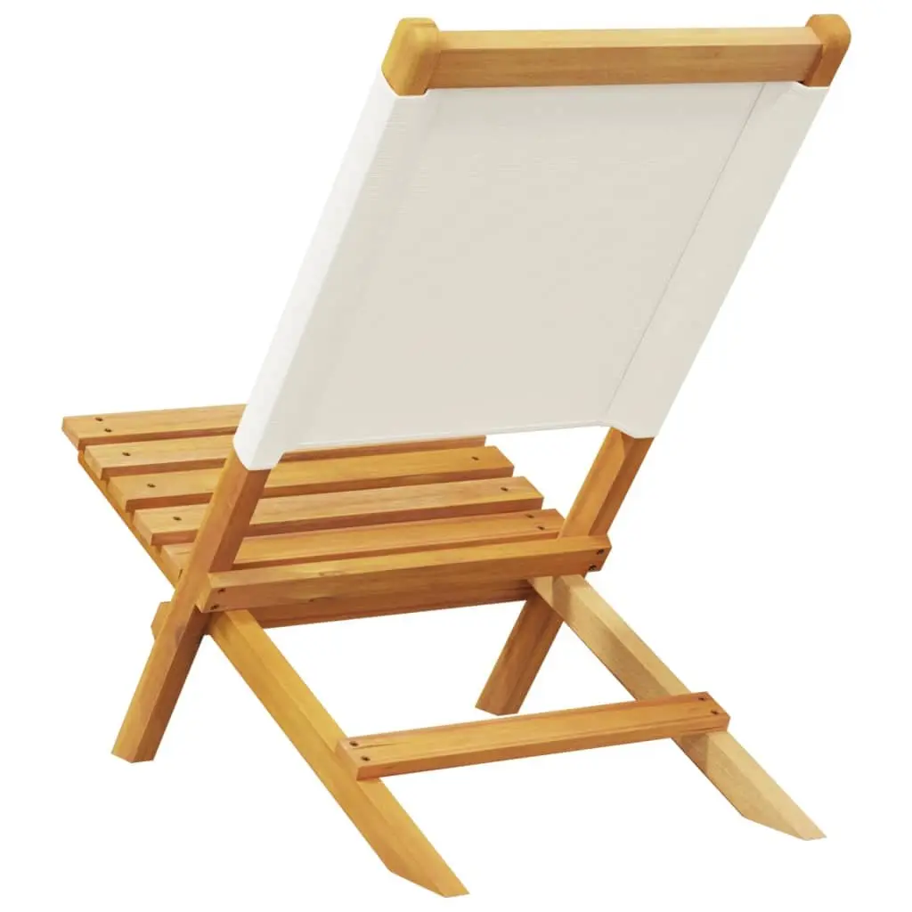 Set of 4 Cream White Folding Garden Chairs