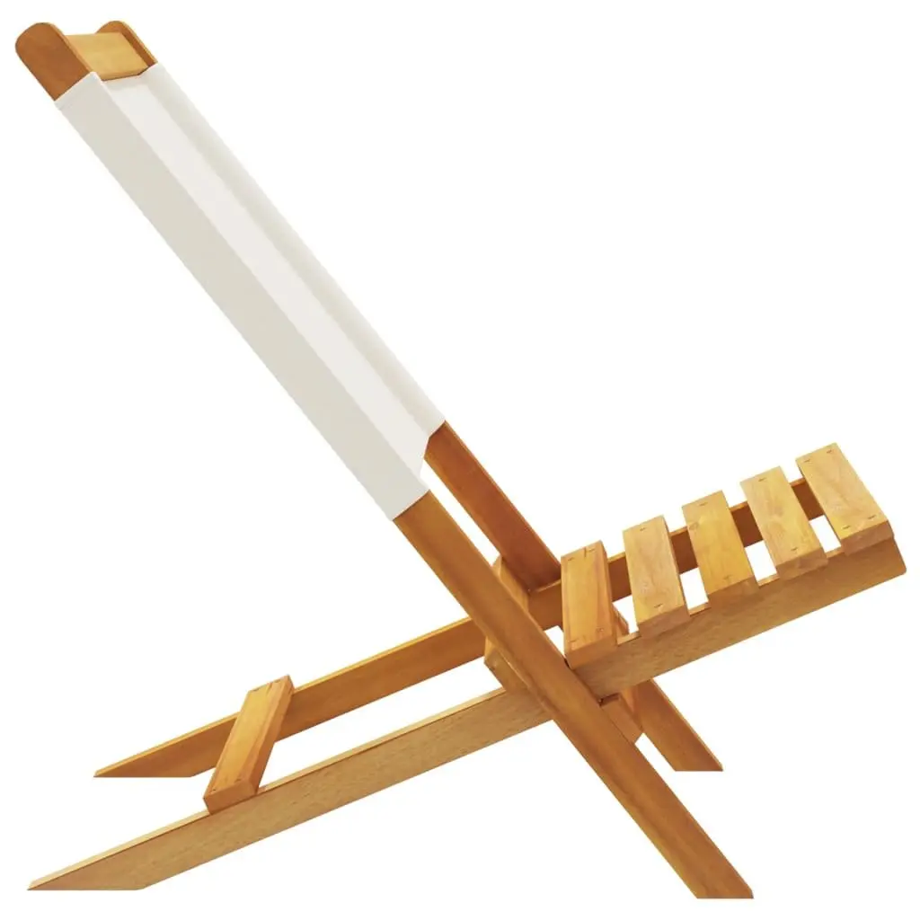 Set of 4 Cream White Folding Garden Chairs